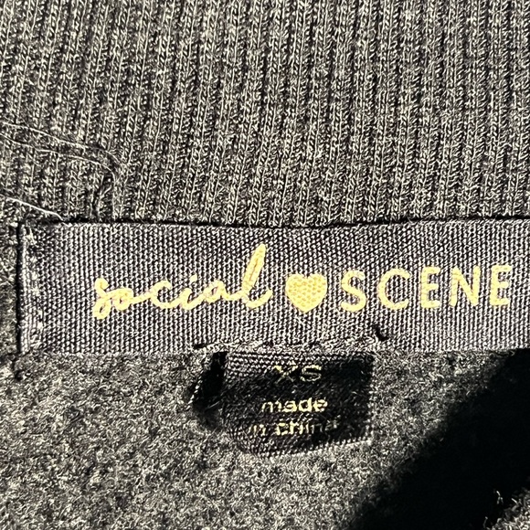 Social Scene Black Zip-Up Jacket Racing Patch Detail Size XS - Picture 4 of 4